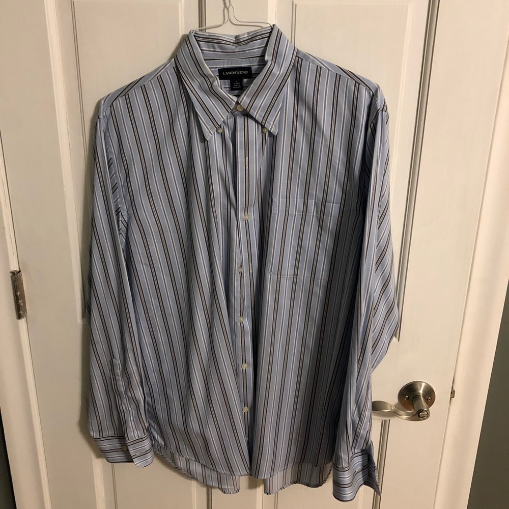 Lands End men’s collard shirt Large